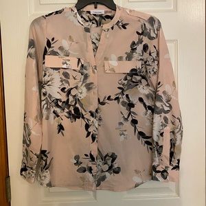 Calvin Klein floral print button down shirt